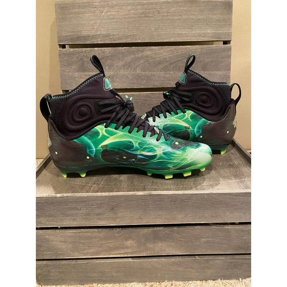 Under Armour UA Spotlight Lux MC 2.0 Football Cleats Sz 10.5 - Slime NWOB - Picture 2 of 9
